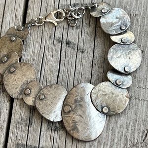 Silpada Sterling Silver 925 Israel Badge Of Beauty Oval Disc Link Bracelet  8"